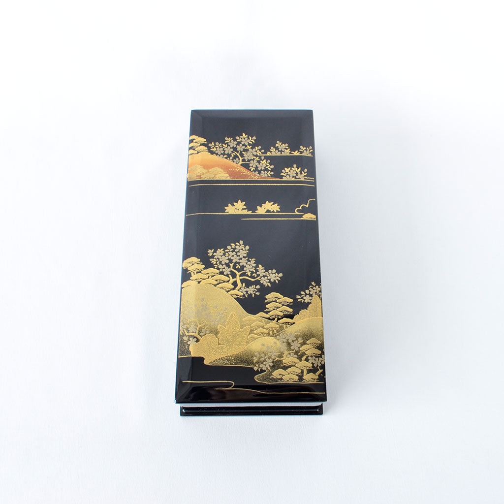 Lacquerware Pen Box with Velvet-Lined Interior