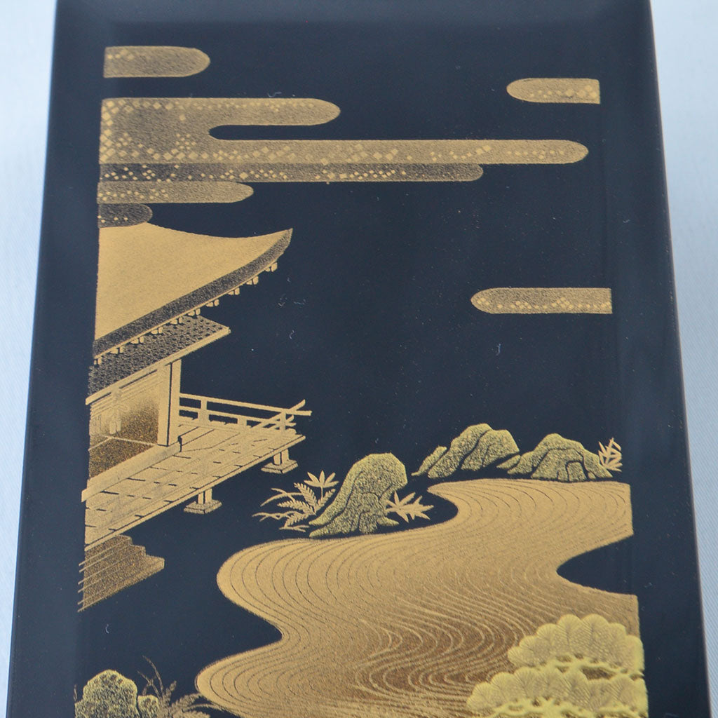 Lacquerware Pen Box with Velvet-Lined Interior