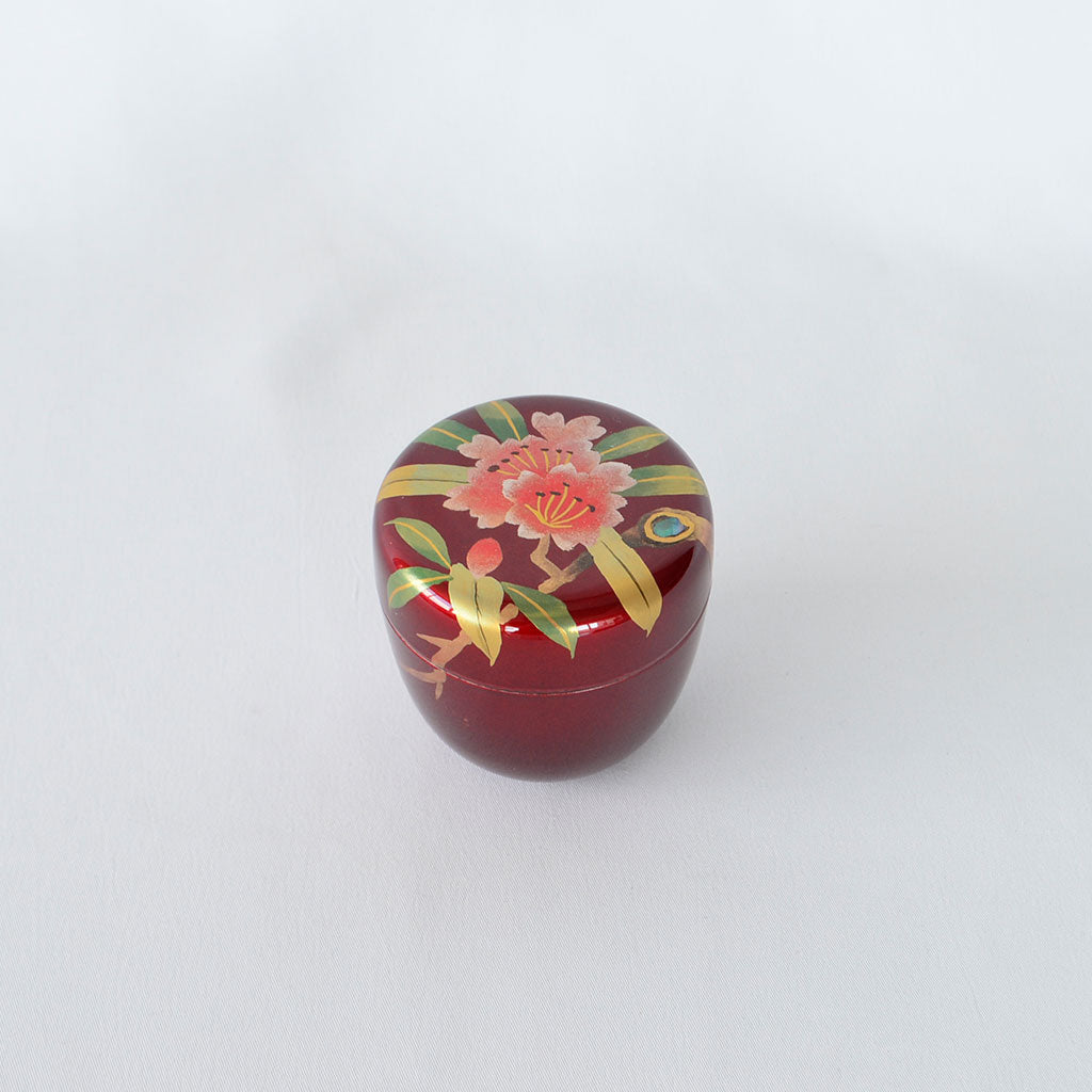 Lacquerware Tea Caddy "Rhododendron"