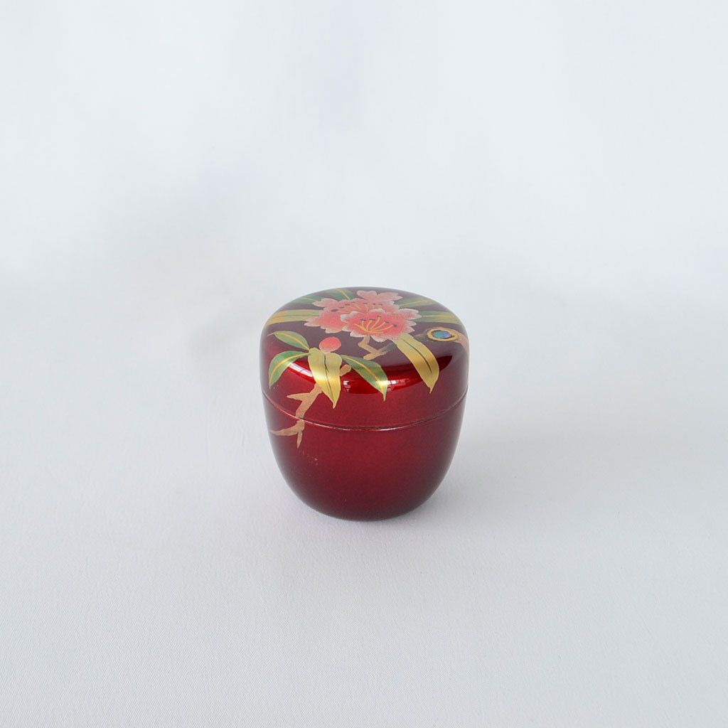Lacquerware Tea Caddy "Rhododendron"
