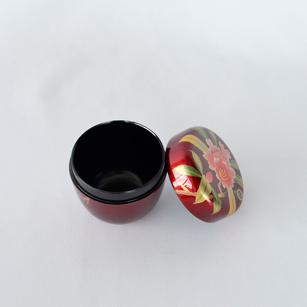 Lacquerware Tea Caddy "Rhododendron"
