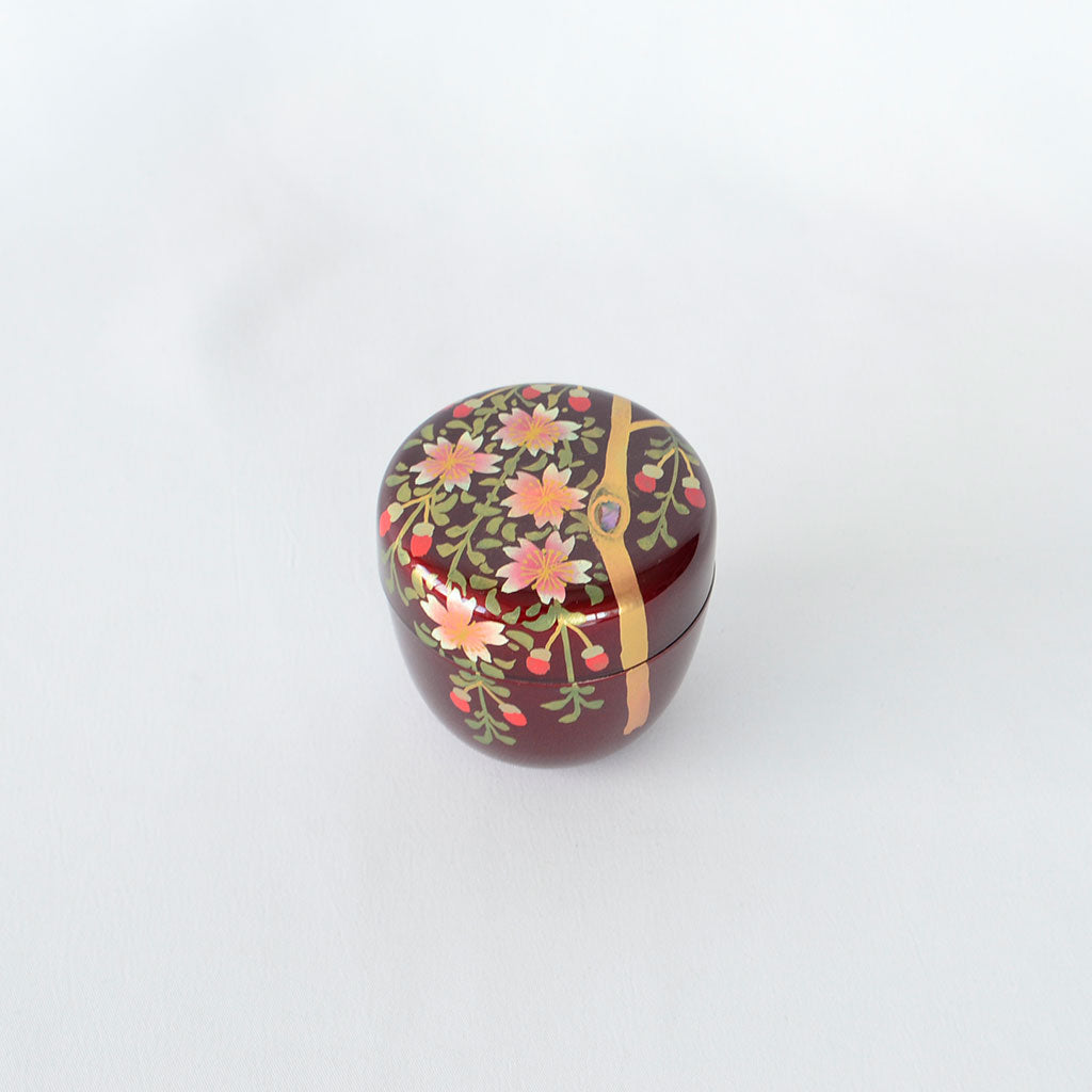 Lacquerware Tea Caddy "Cherry blossoms"