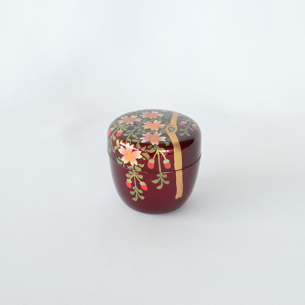 Lacquerware Tea Caddy "Cherry blossoms"