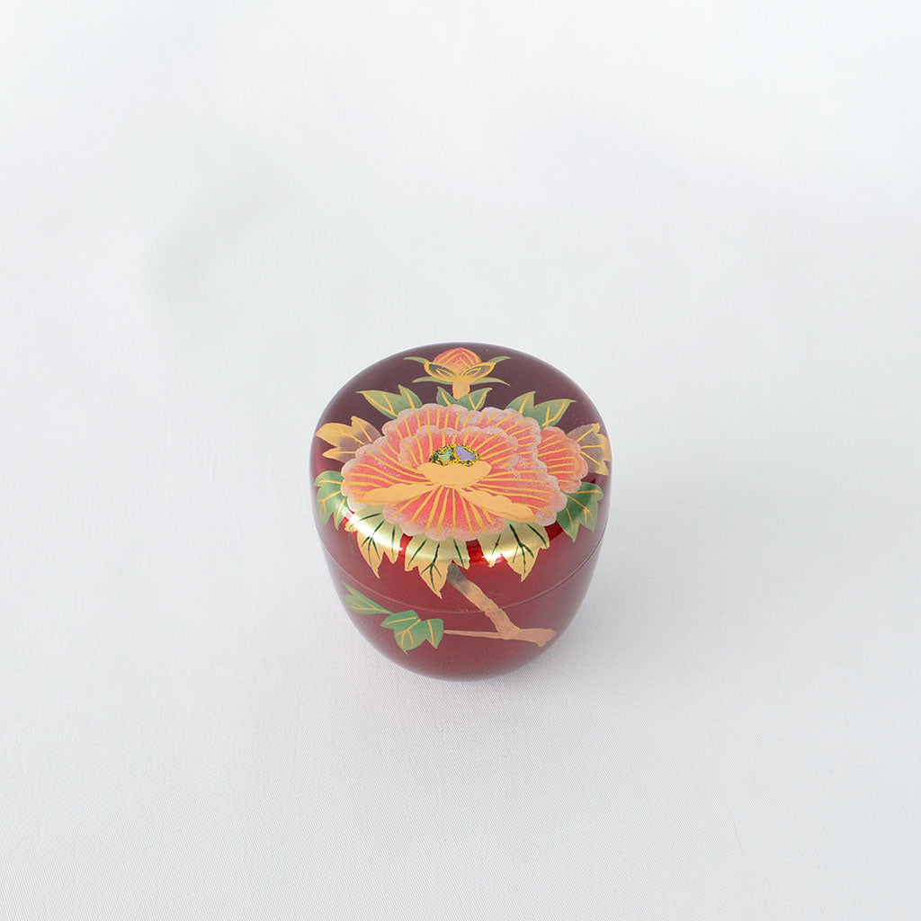 Lacquerware Tea Caddy "Peony"