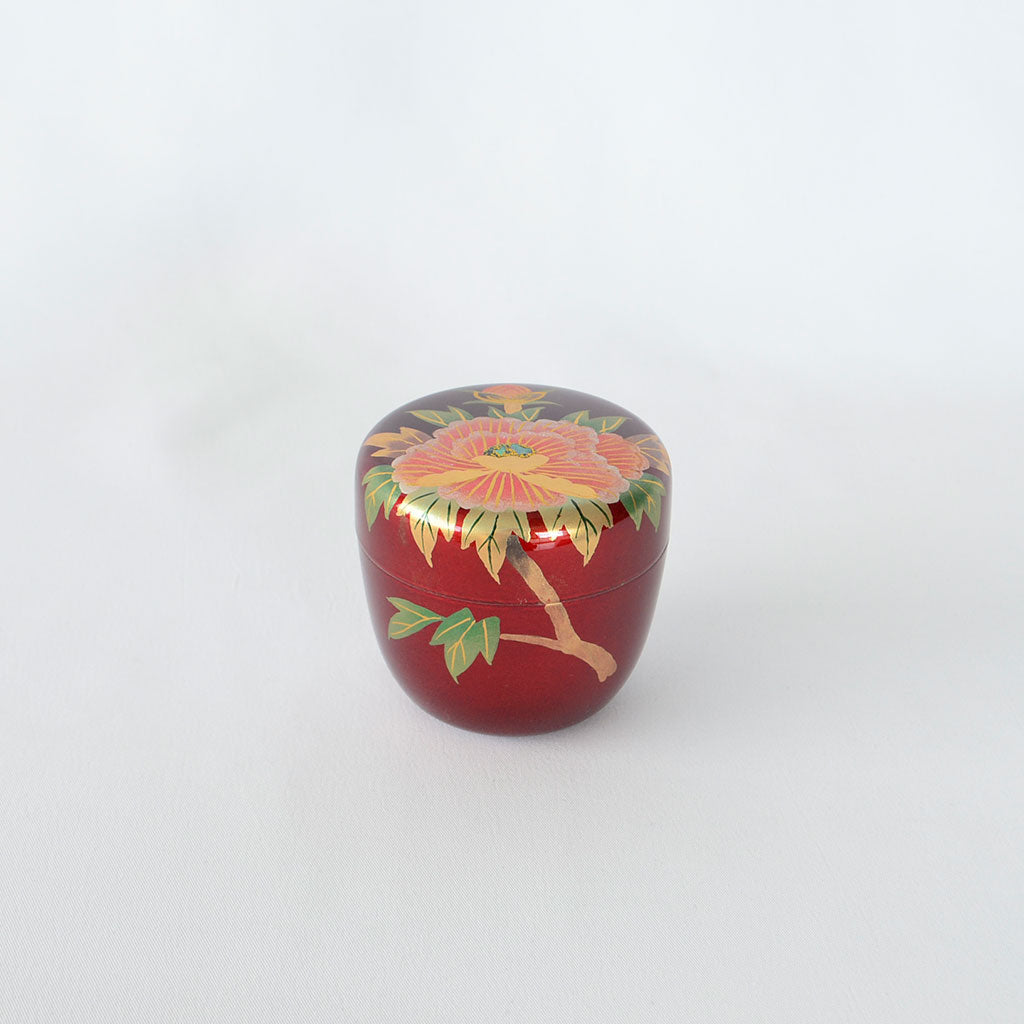 Lacquerware Tea Caddy "Peony"