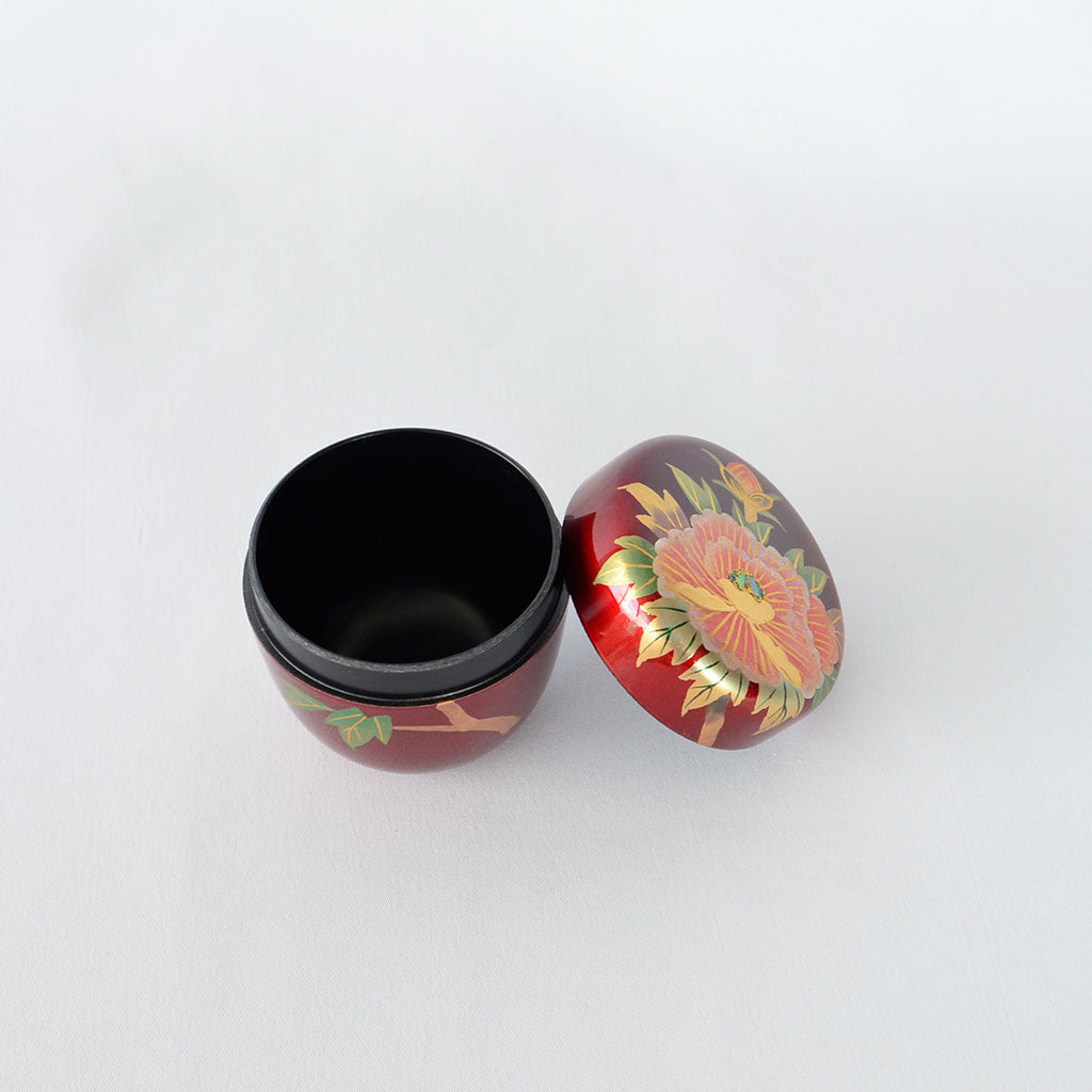 Lacquerware Tea Caddy "Peony"