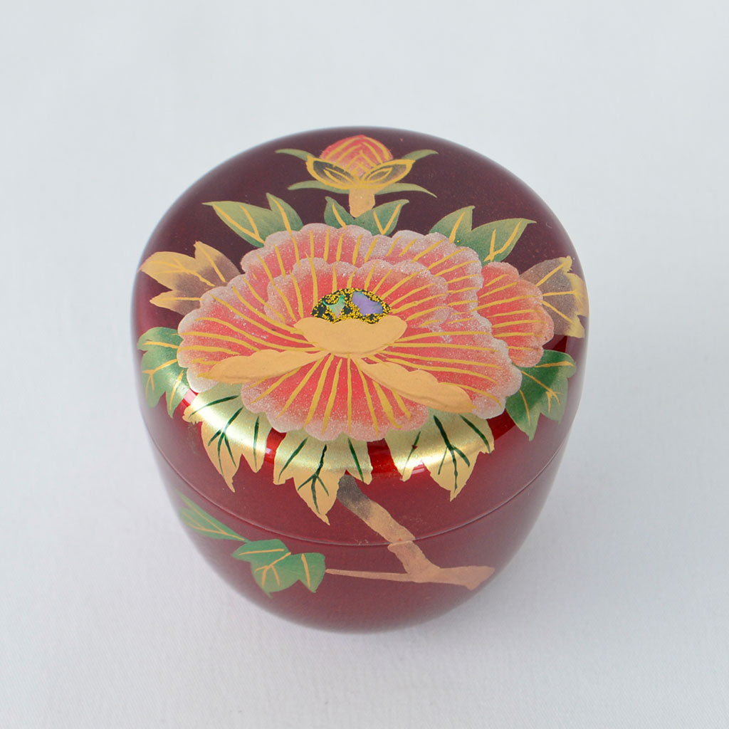 Lacquerware Tea Caddy "Peony"