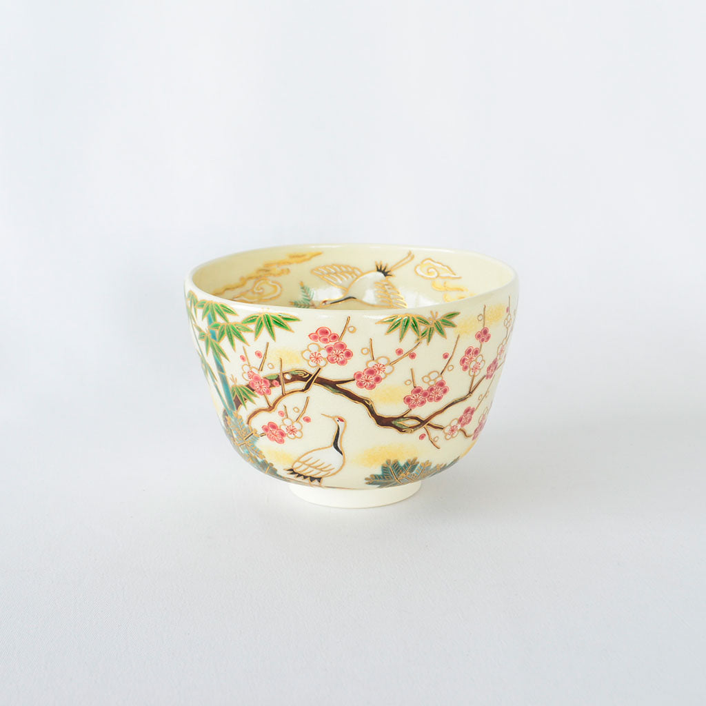 Kiyomizu Matcha Tea Bowl "Fukuju"