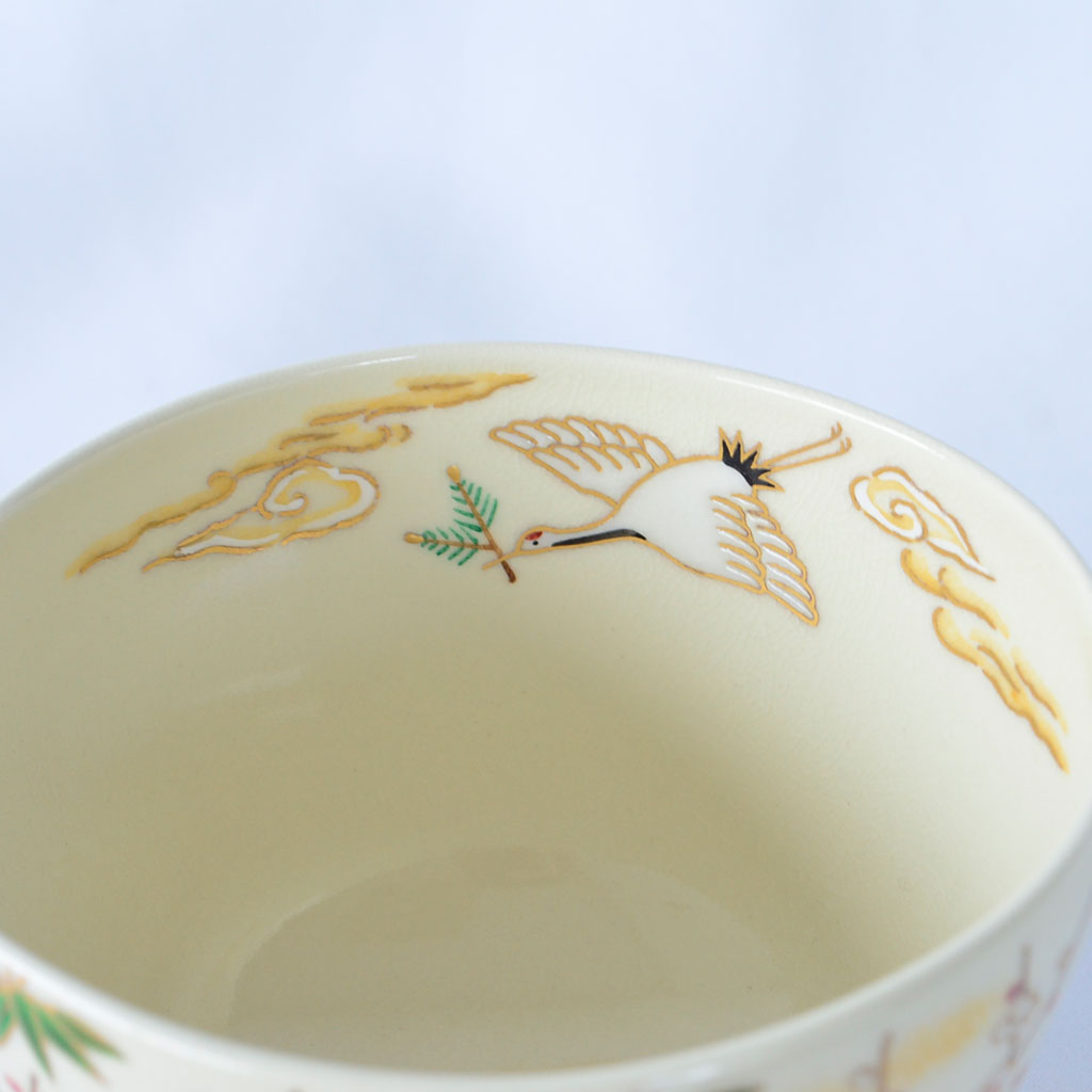 Kiyomizu Matcha Tea Bowl "Fukuju"