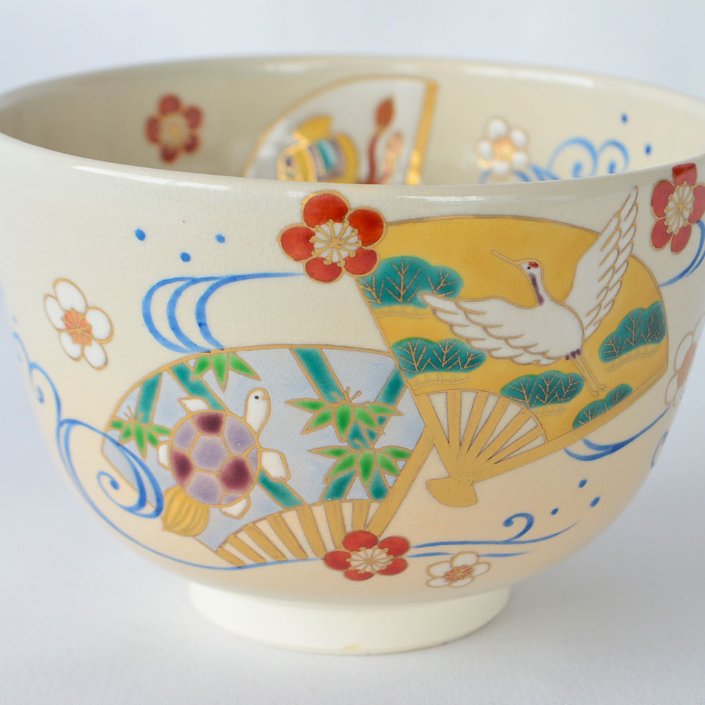 Kiyomizu Matcha Tea Bowl "Fukuōgi"