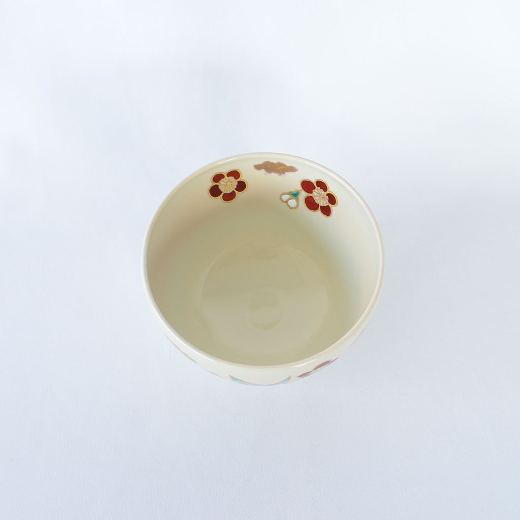 Kiyomizu Matcha Tea Bow with Gold-Decorated Origami Cranes