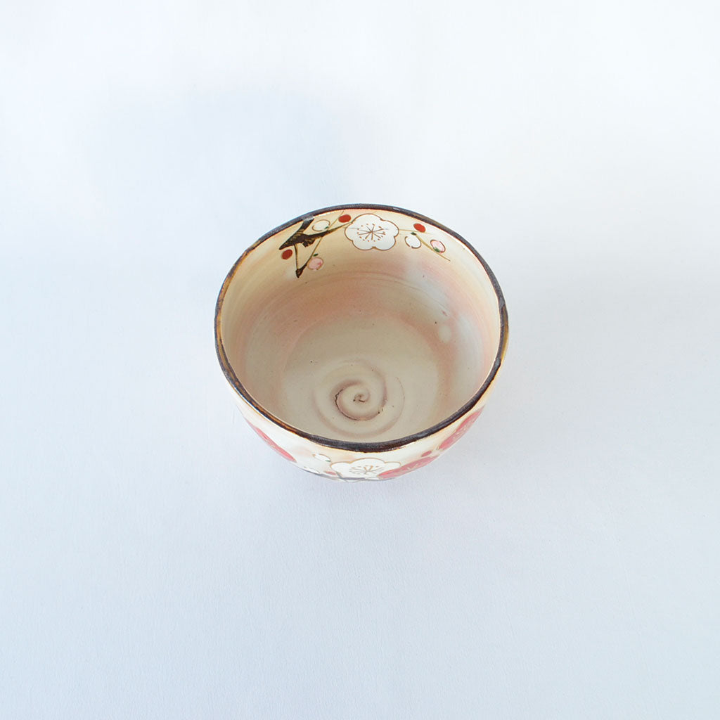 Kiyomizu Ware Matcha Bowl "Kyo no Ume"