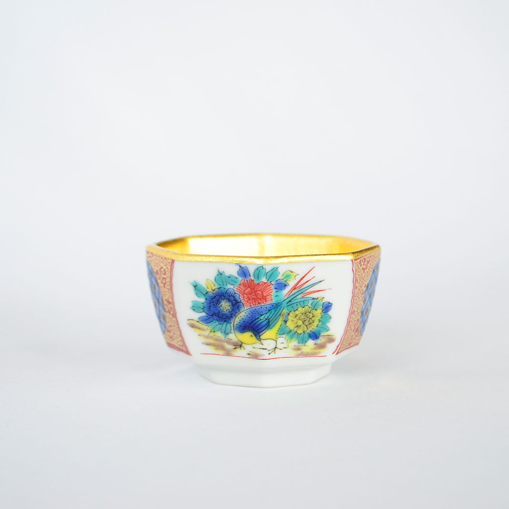 Gold Leaf Kutani Ware Sake Cup "Shoza Style"