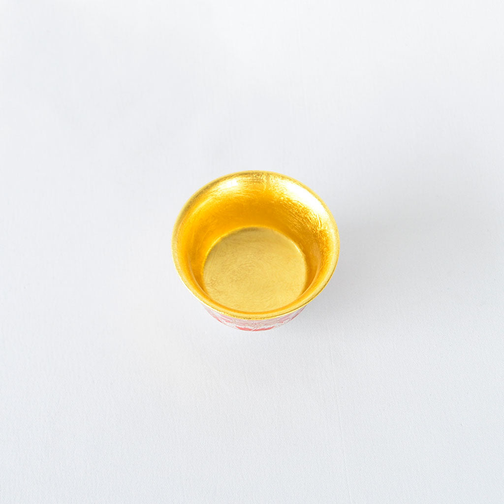 Gold Leaf Kutani Ware Sake Cup "Hachirou  Style"
