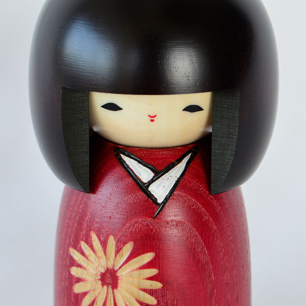 Kokeshi Doll Nogiku (Wild Chrysanthemum)