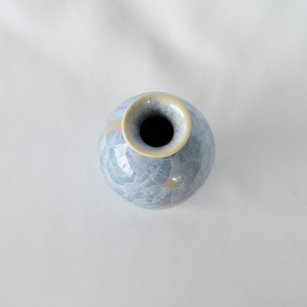 Kiyomizu Ware Sake Hanakesshou "Flower Crystal Silver Wisteria"
