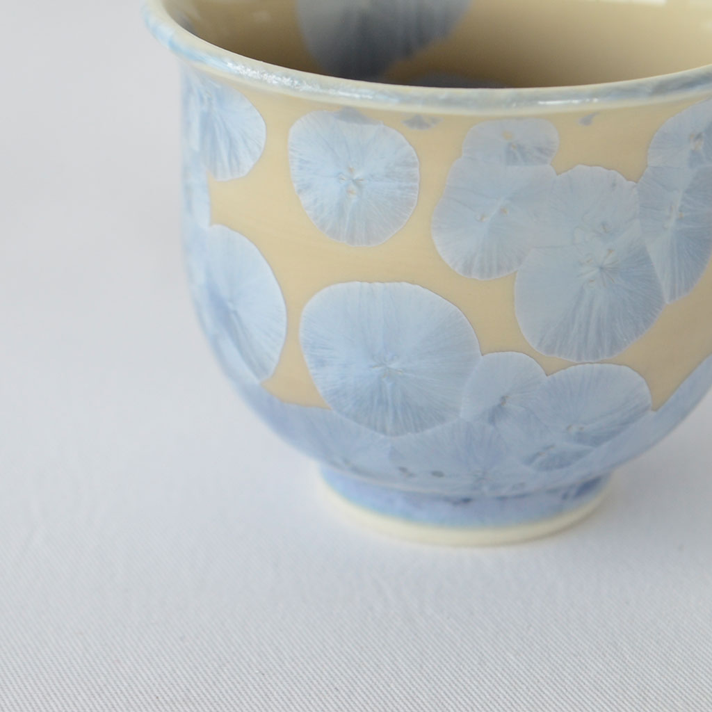 Kiyomizu Ware Sake Hanakesshou "Flower Crystal Silver Wisteria"