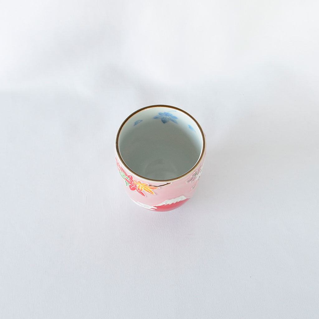 Kiyomizu Ware Tea Cup "Views of Mount Fuji" Kochi Style - Small