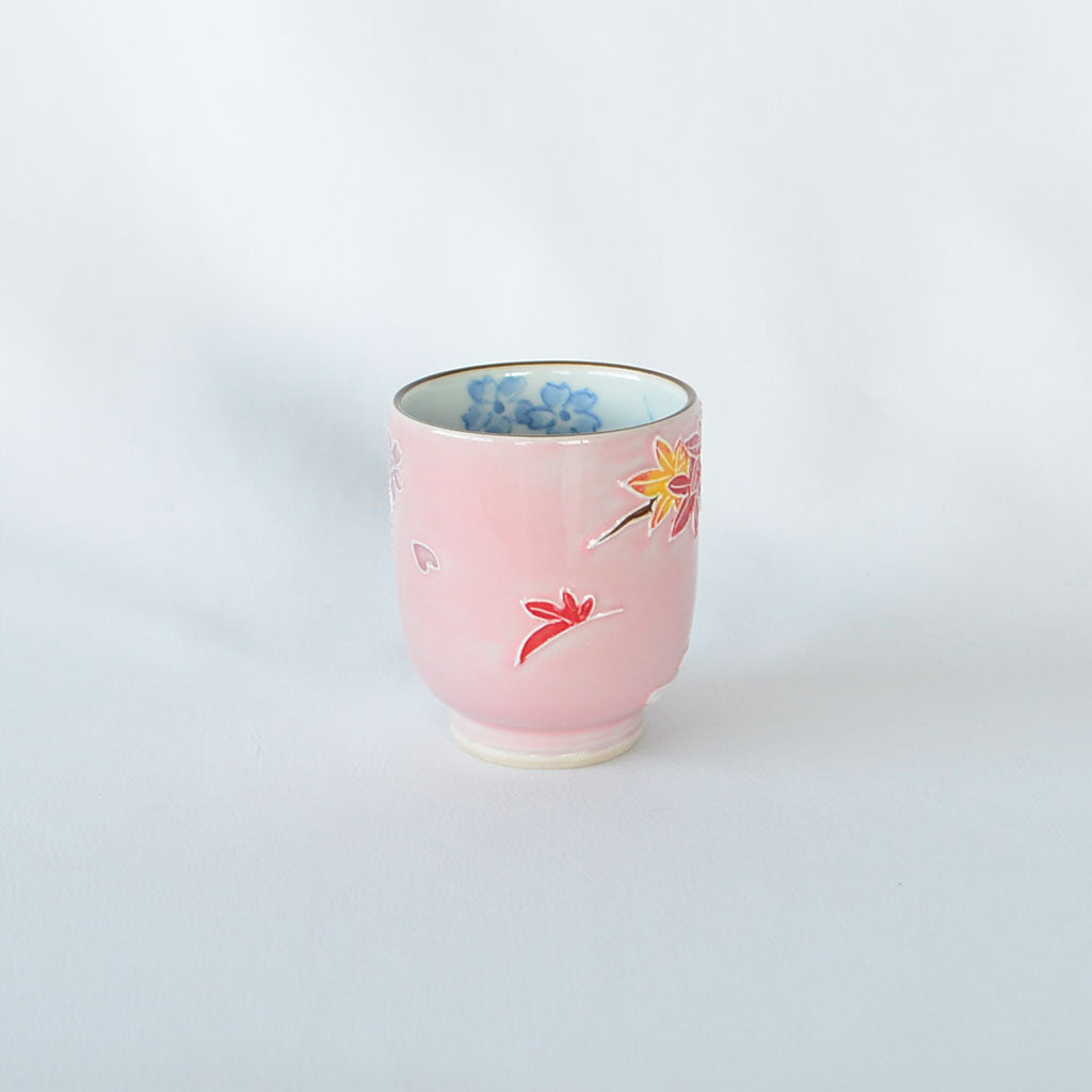 Kiyomizu Ware Tea Cup "Views of Mount Fuji" Kochi Style - Small