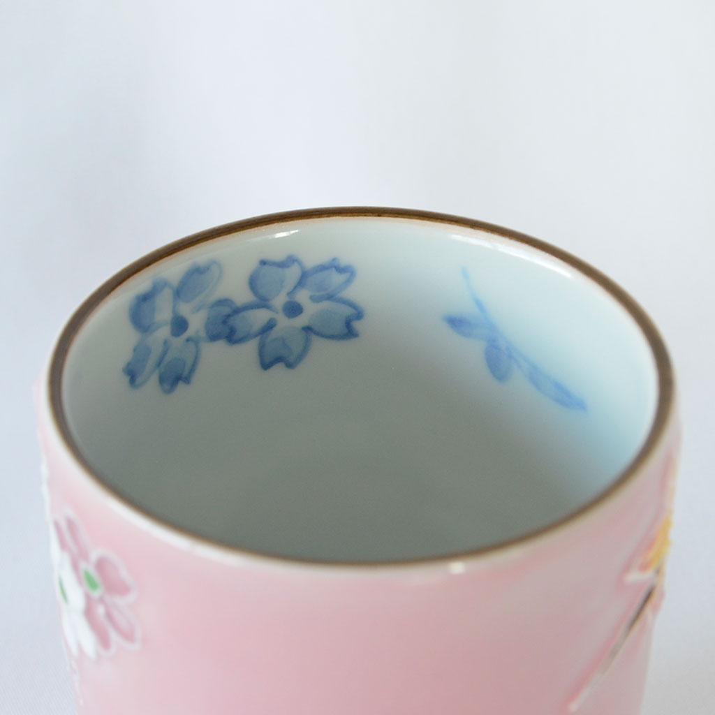 Kiyomizu Ware Tea Cup "Views of Mount Fuji" Kochi Style - Small