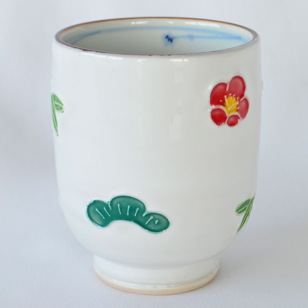 Kiyomizu Ware Teacup – Soaring Cranes