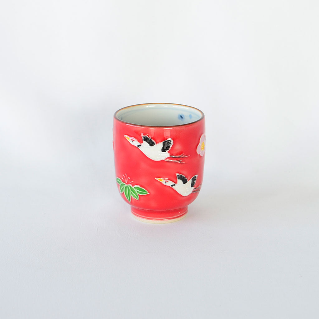 Kiyomizu Ware Teacup – Soaring Cranes