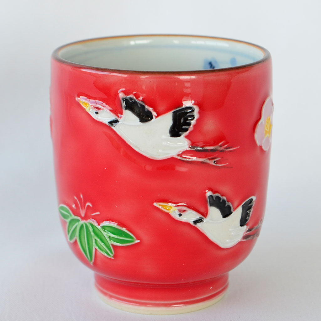 Kiyomizu Ware Teacup – Soaring Cranes