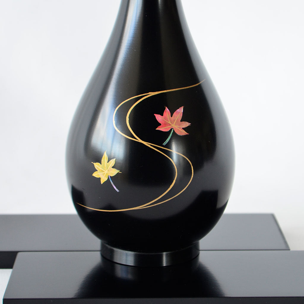 Bronze Vase "Momiji" with Stand Takaoka Copperware