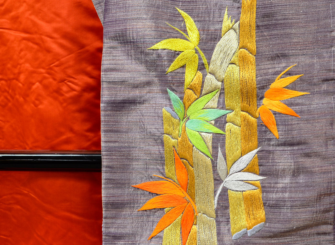 Uchikake Wedding Kimono 500 "Purple with Phoenix, Cranes & Mandarin Ducks" (Vintage)