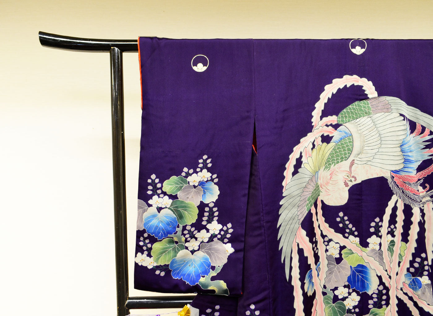 Uchikake Wedding Kimono 500 "Deep Purple with Phoenix & Paulownia" (Antique)
