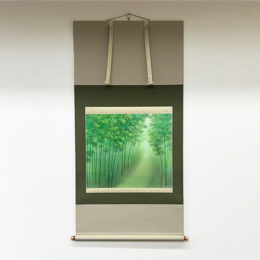 Japanese Hanging Scroll Kakejiku Maki Nakagawa "Bamboo Forest"