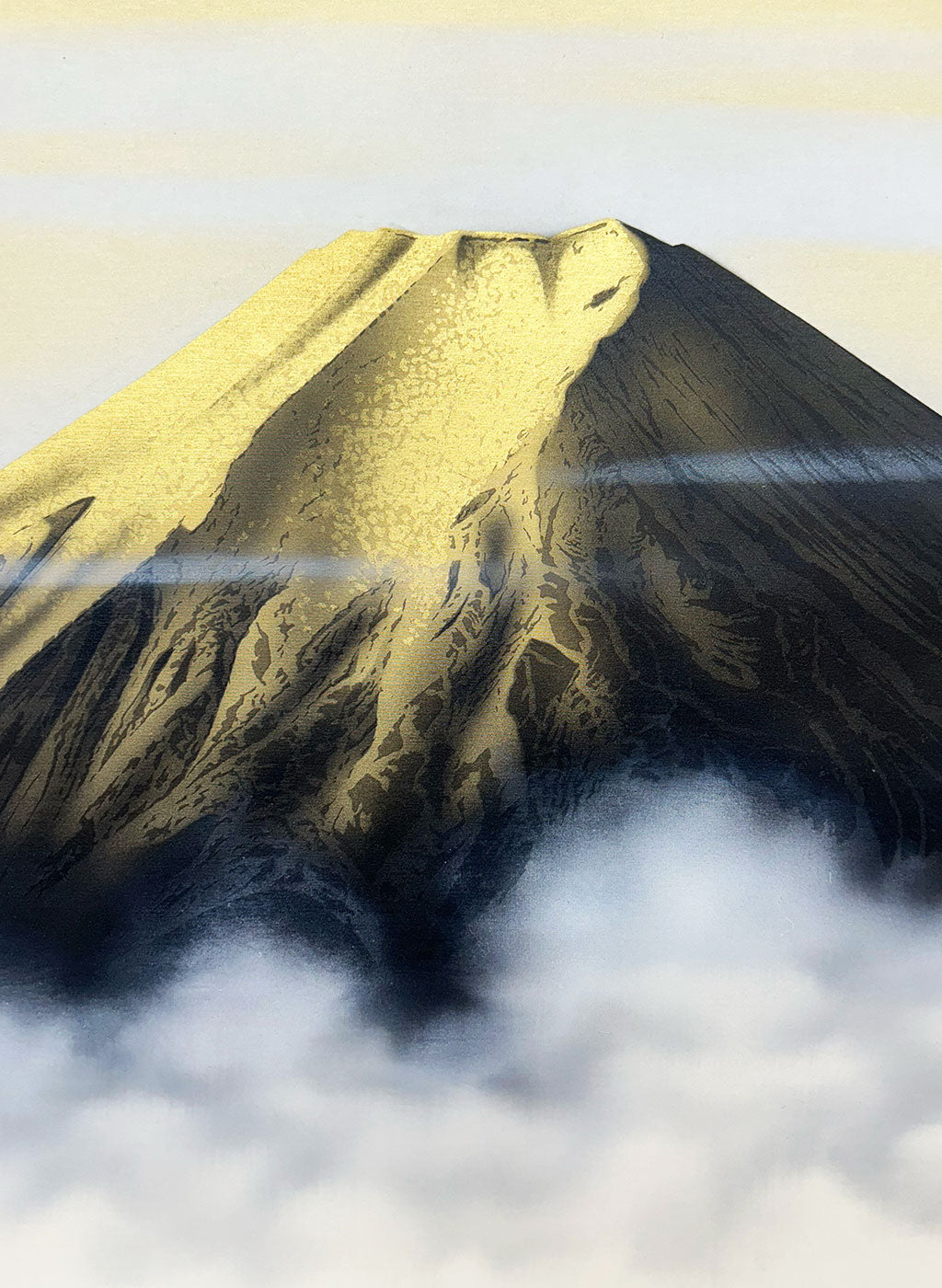 Japanese Hanging Scroll Kakejiku Yuko Nishimori "Golden Mt. Fuji"