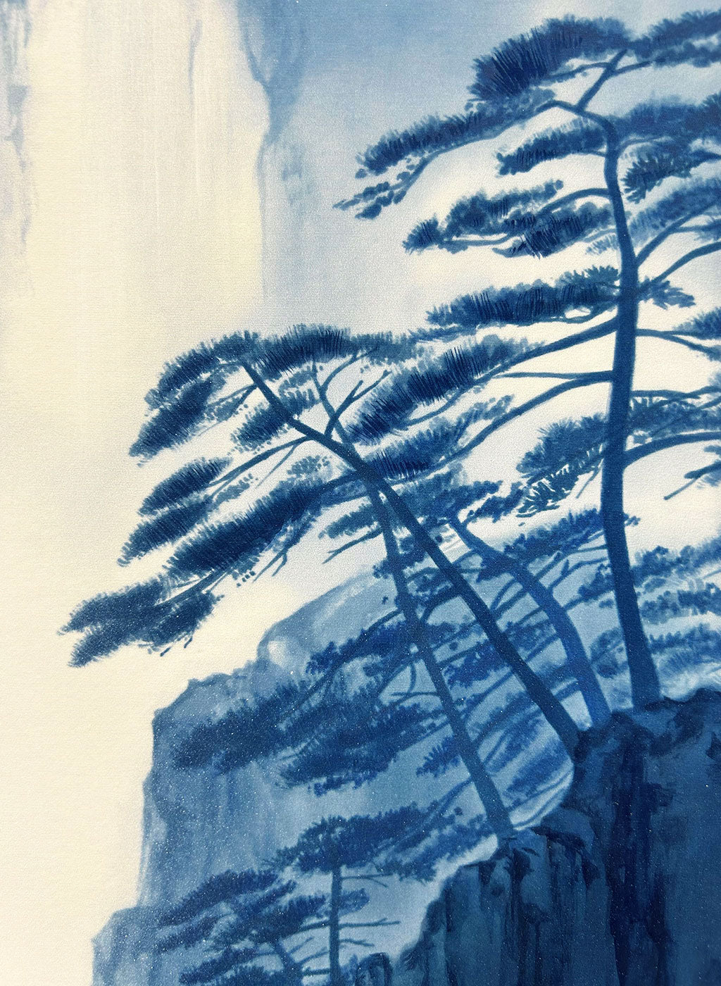 Japanese Hanging Scroll Kakejiku Kayo Shiraki "Shan Shui with a Waterfall"