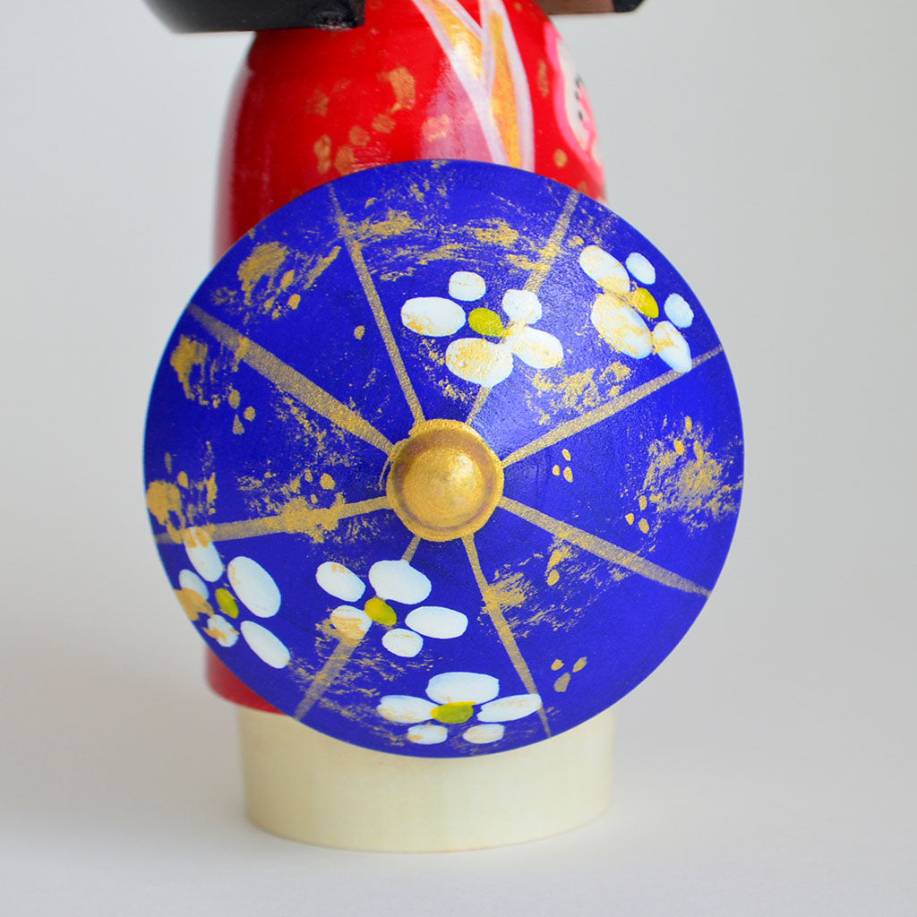 Kokeshi doll "Higasa (Parasol) Red "