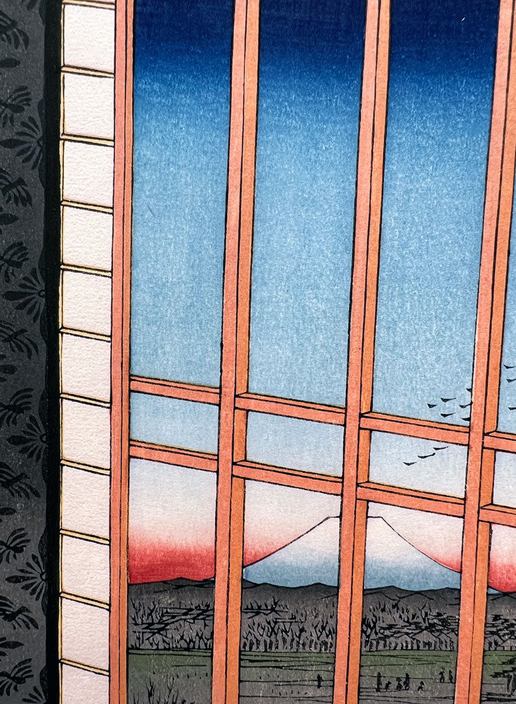 Woodblock print "No.101 Asakusa rice fields and Torinomachi Festival" by HIROSHIGE