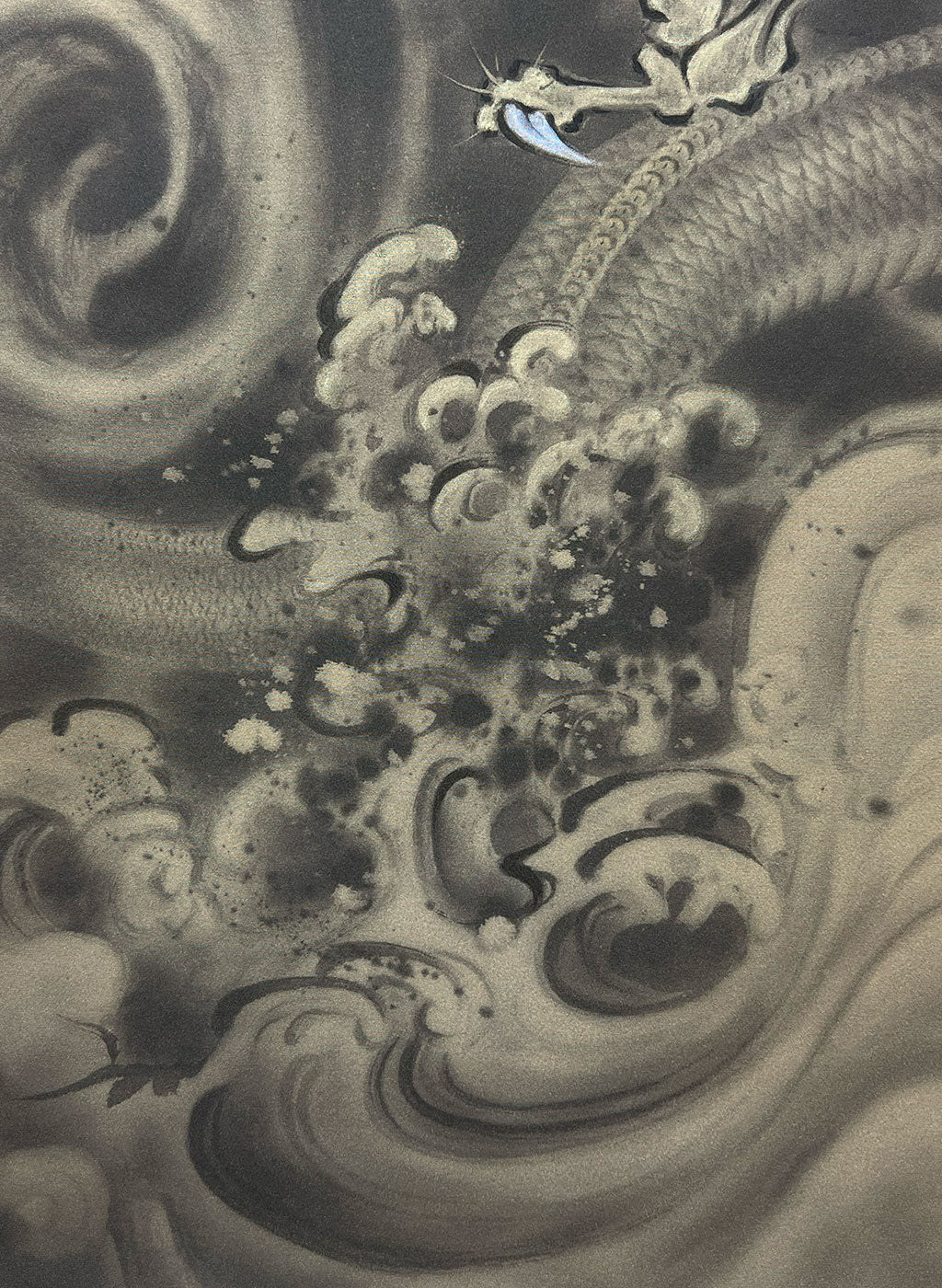 Japanese Scroll Kakejiku Reiho Imai "Golden dragon"