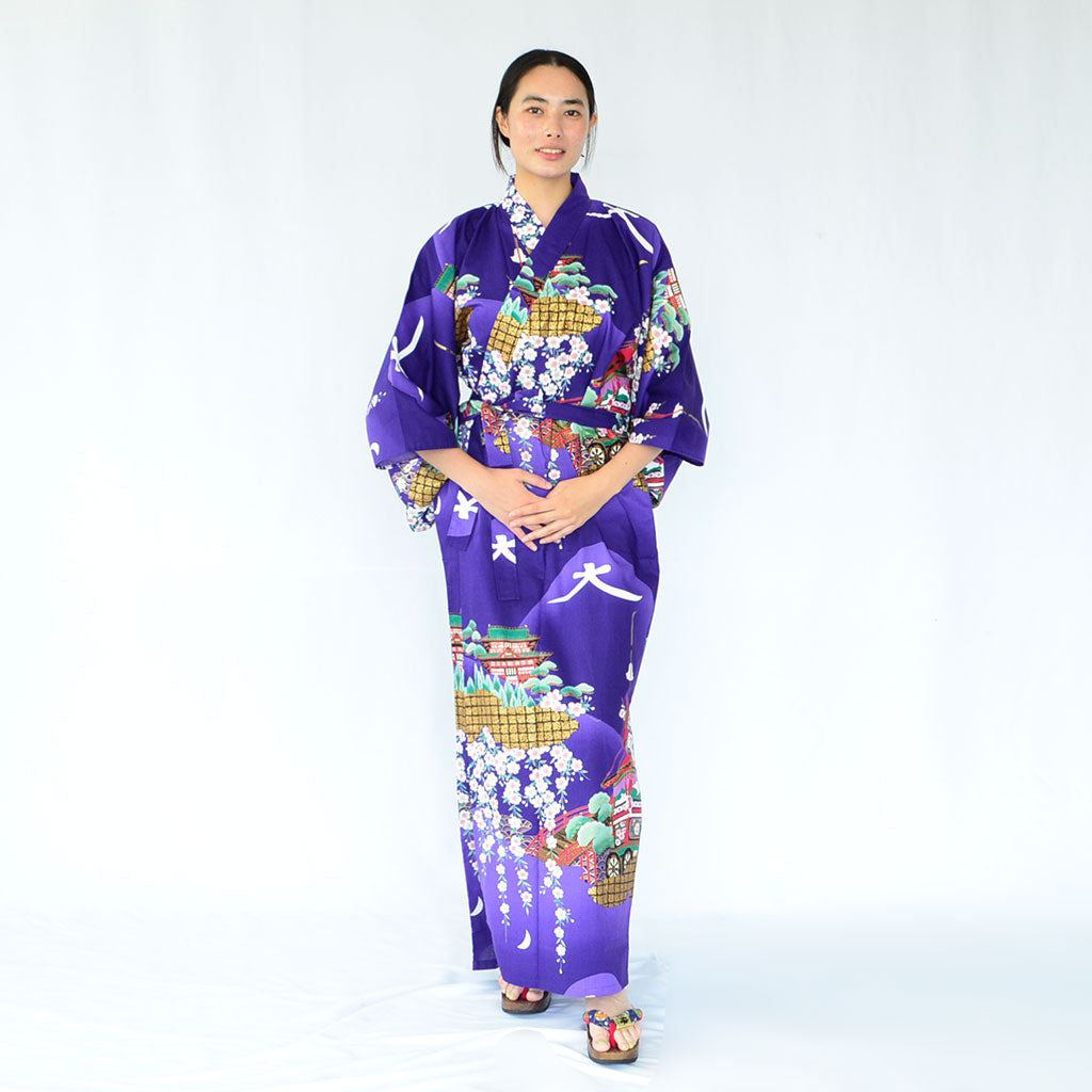 Japanese Colorful Yukata Women's Cotton "Mt. Daimonji"