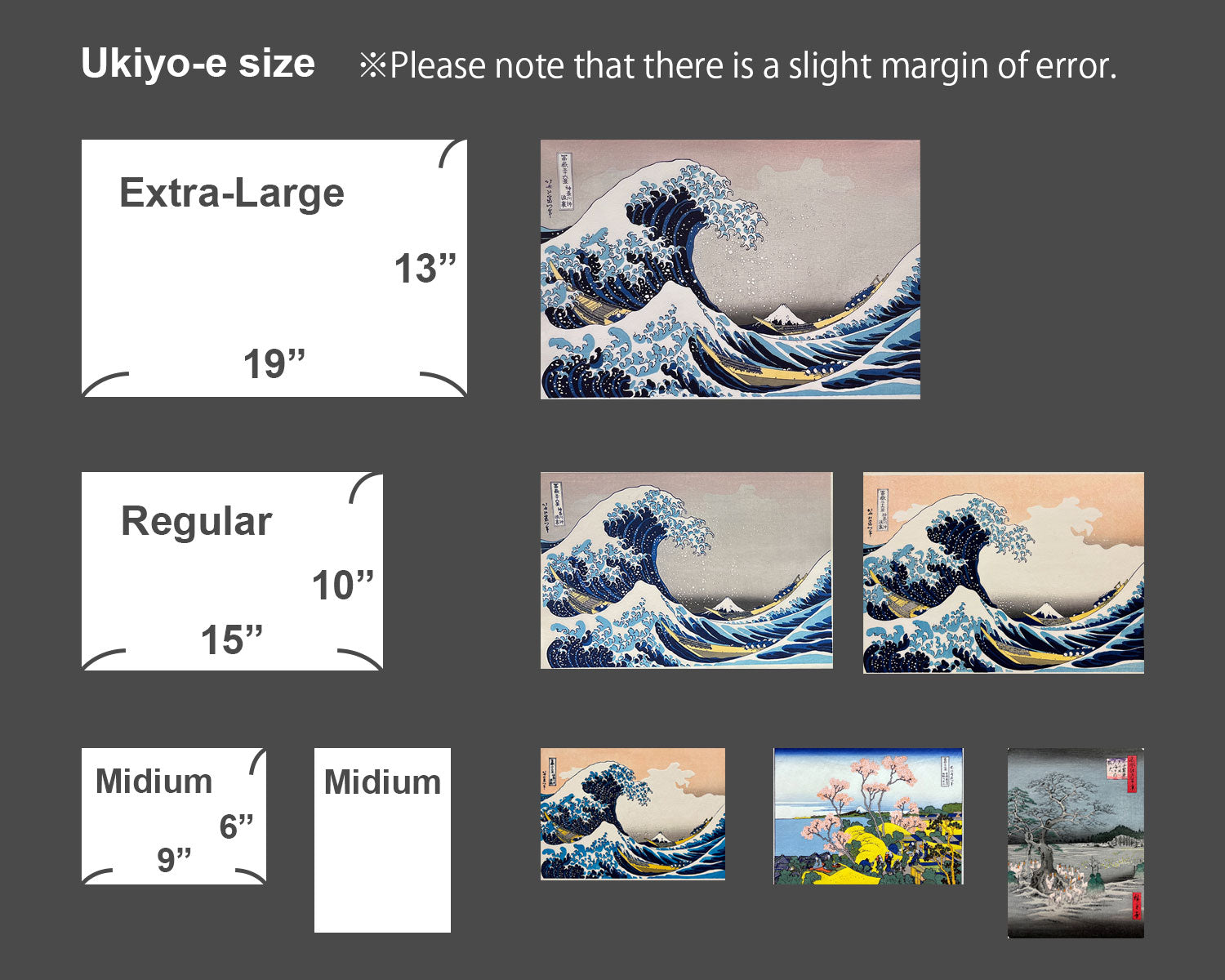 Woodblock print Extra-Large size "The Waves off the Coast of Kanagawa" by HOKUSAI 
" Published by UCHIDA art