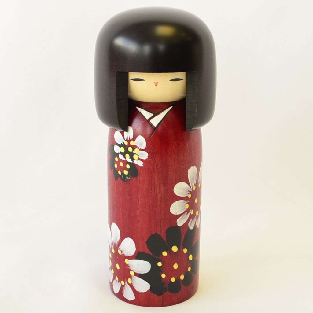 Kokeshi doll "Hanaguruma (Flowers)" small