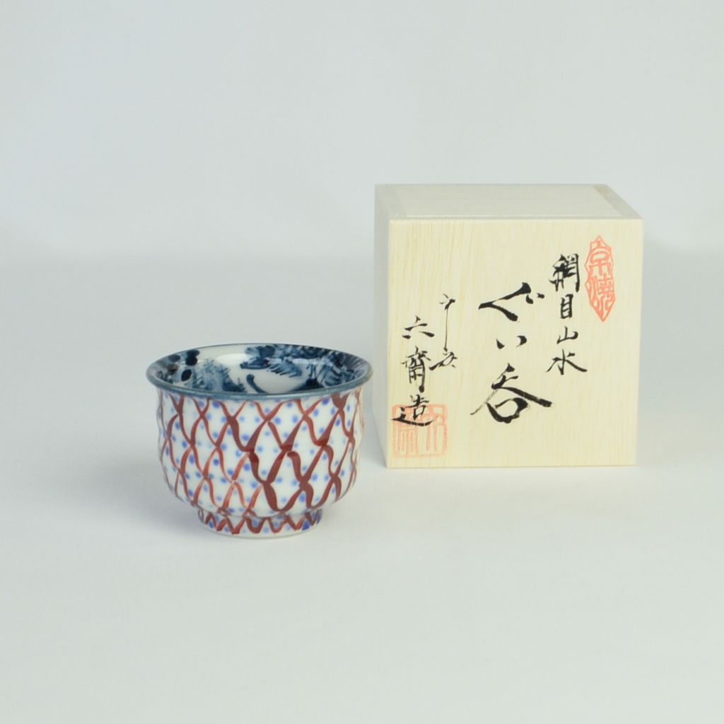 Kiyomizu ware Sake cup "Amime Sansui"