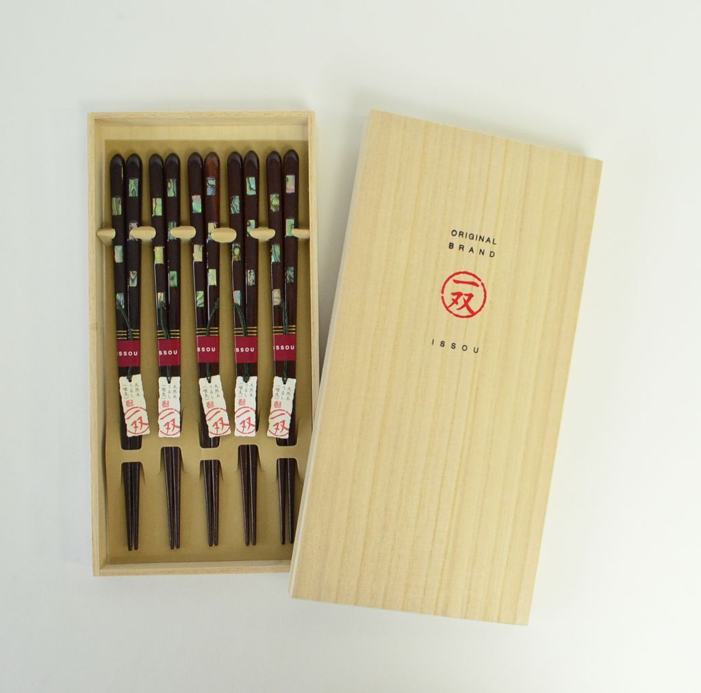 Chopsticks Set of 5P "Mother-of-pearl Squares"