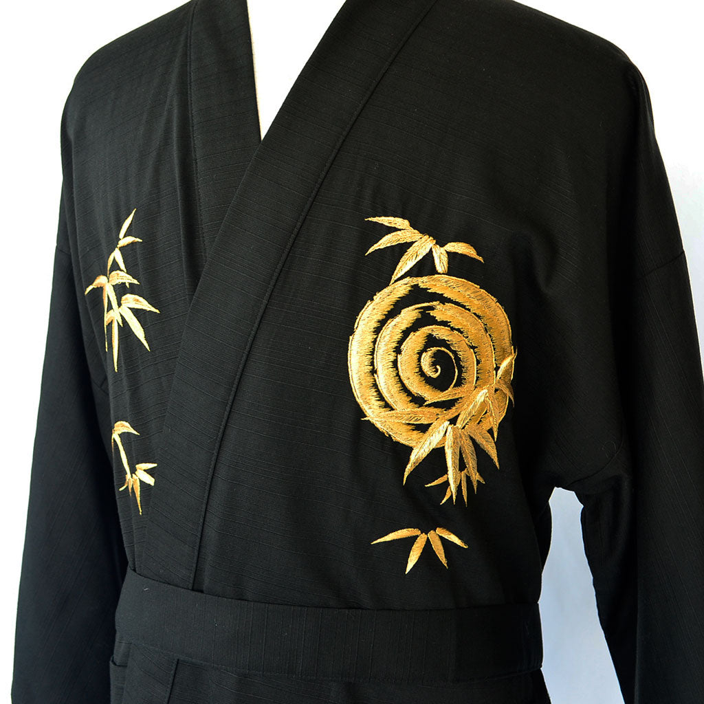 Japanese Kimono Men’s Cotton Knee-length "Tiger" Embroidery