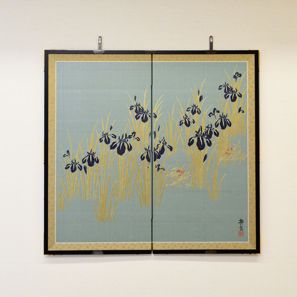 Byobu Folding Screen with 2 Panels "Iris"