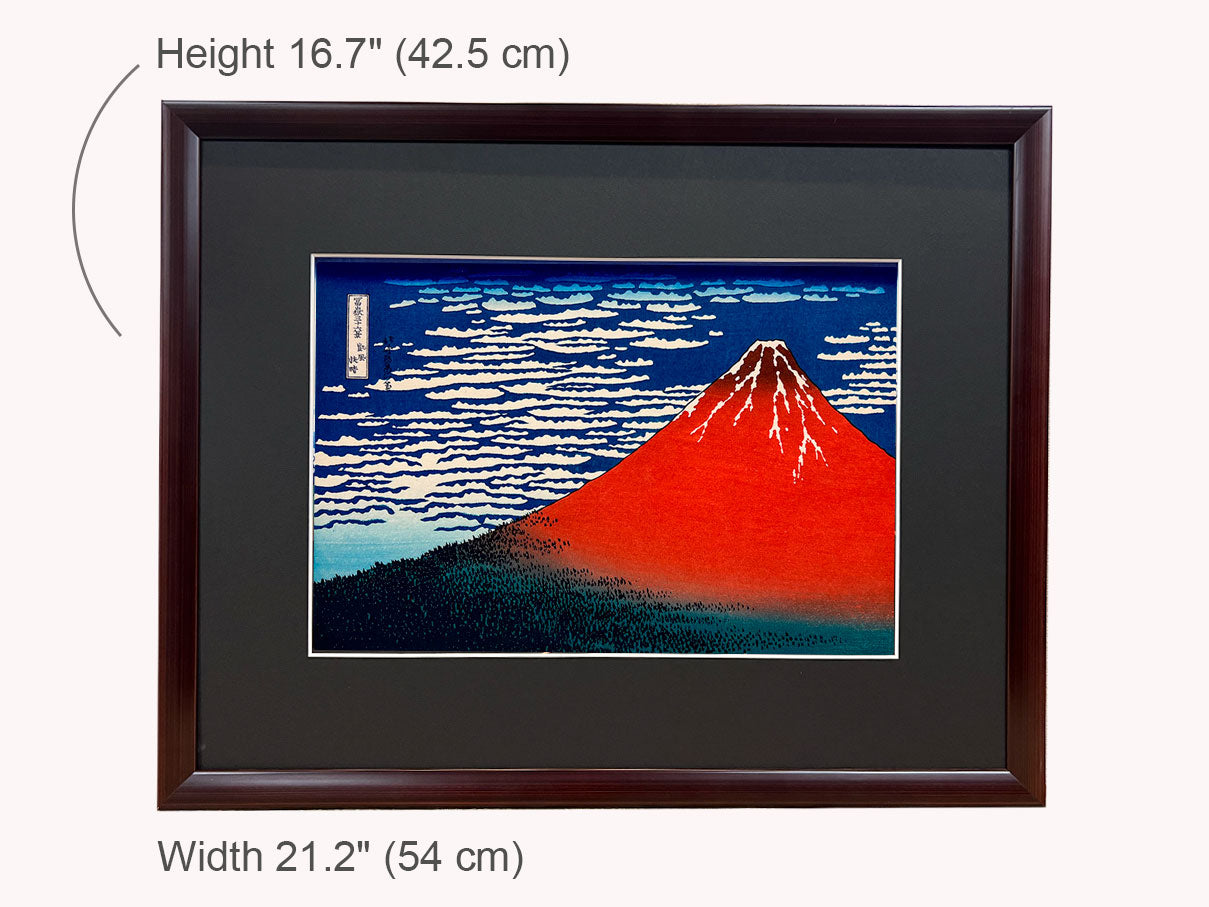 Woodblock print "Red Fuji southern wind clear morning" by HOKUSAI (Regular size) / Published by UNSODO
