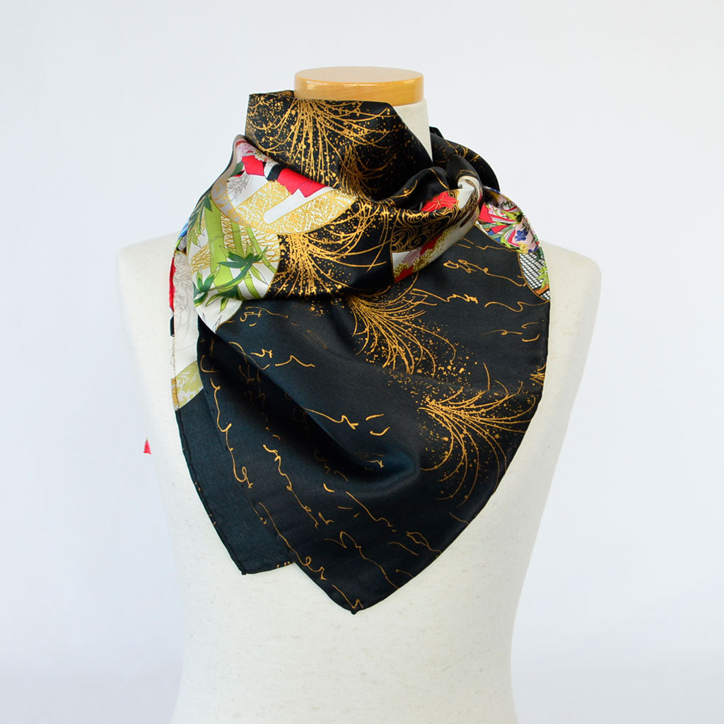 Silk scarf square "Princess of letter"