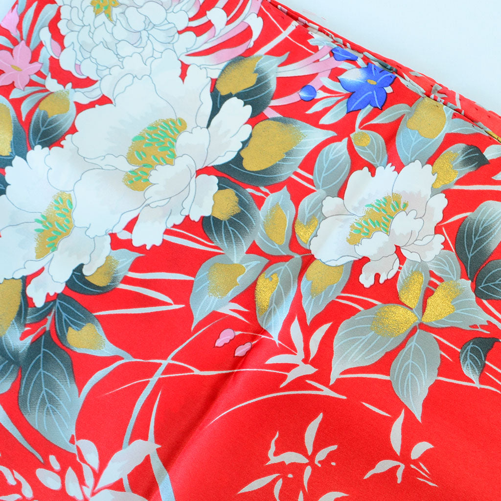 Silk scarf long "Cotton rose"