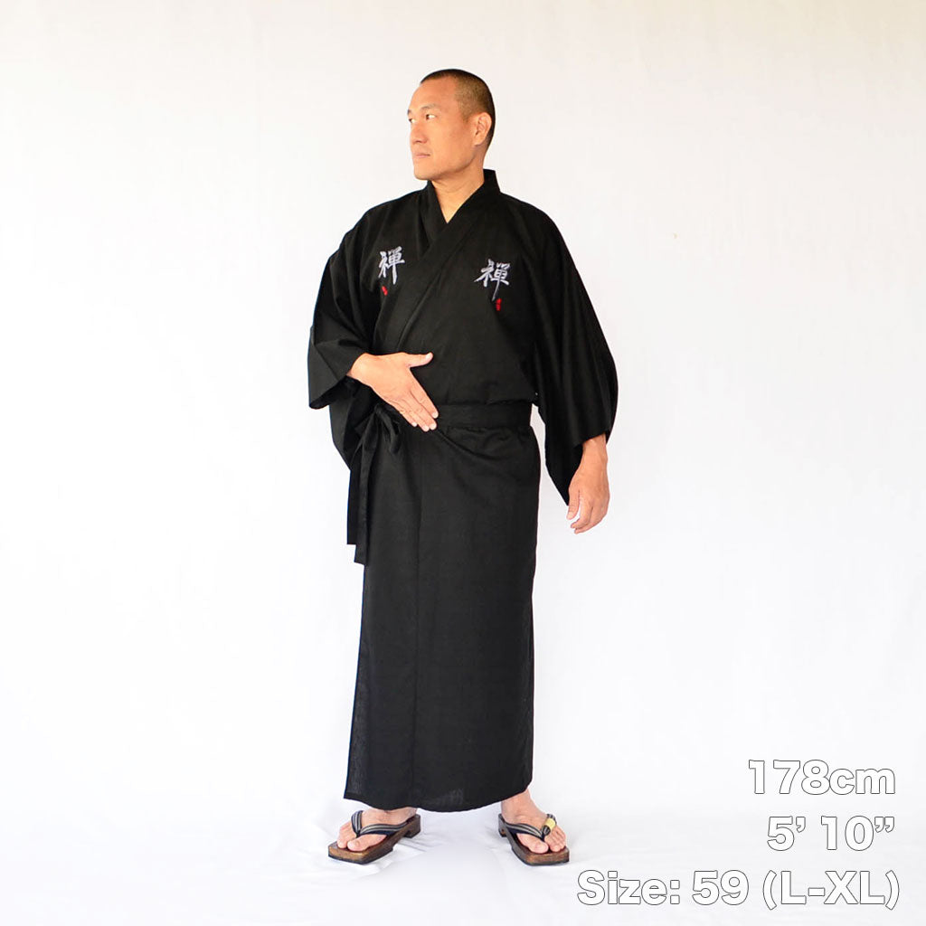 Japanese Kimono Men’s Cotton "Zen Embroidery"