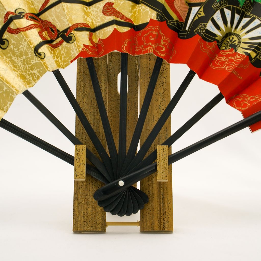 Decorative Folding Fan "Flower Cart" with stand Size 9 No.538