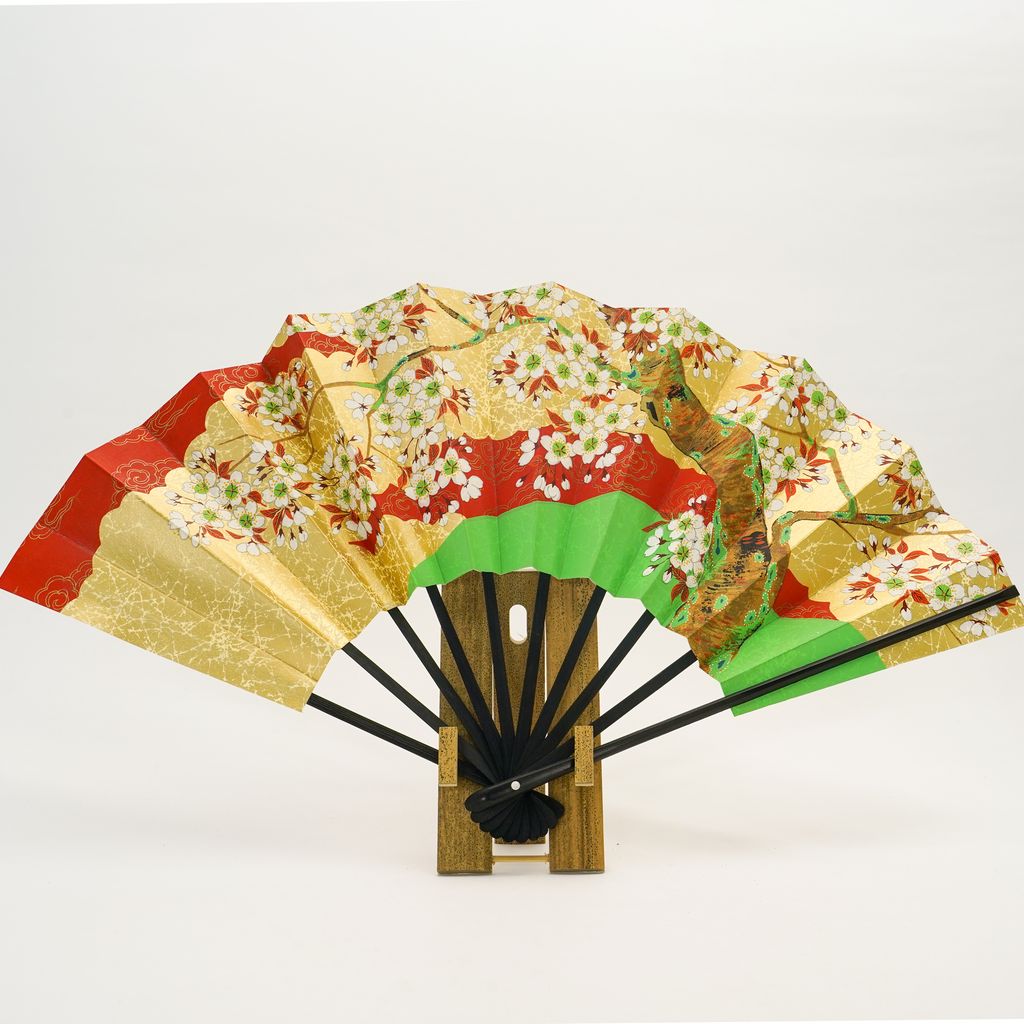 Decorative Folding Fan "Sakura" with stand Size 9 No.541