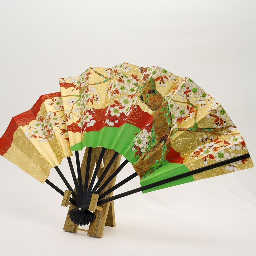 Decorative Folding Fan "Sakura" with stand Size 9 No.541